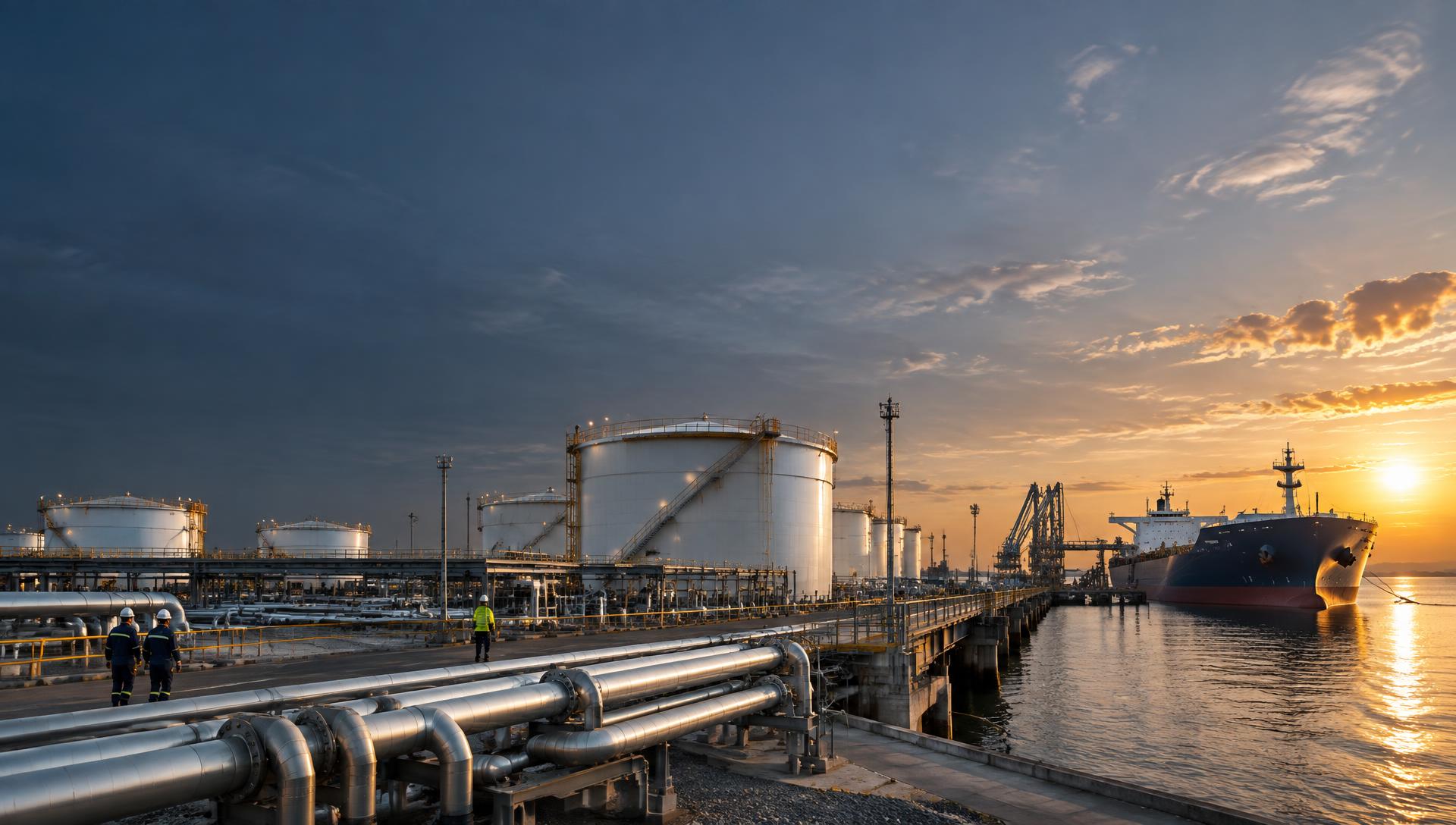 Oil storage terminal and tanker