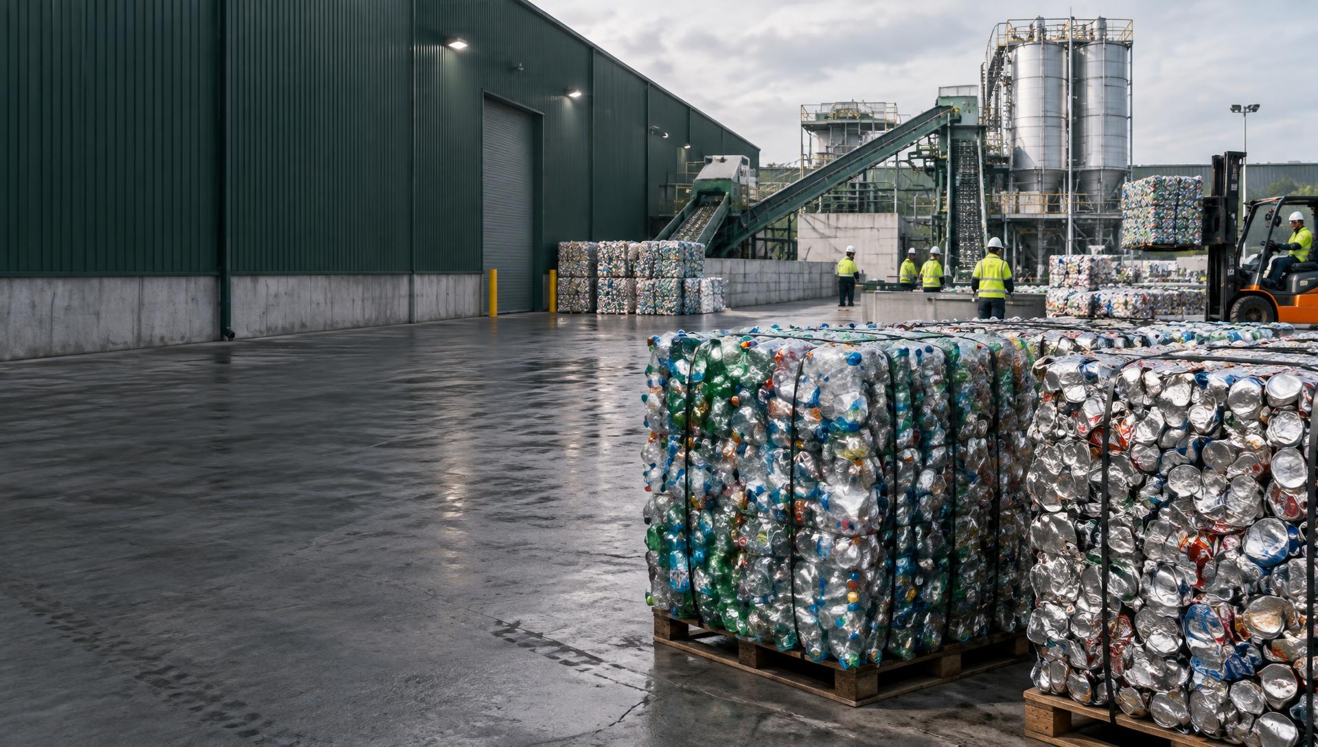 Recycled materials prepared for trade